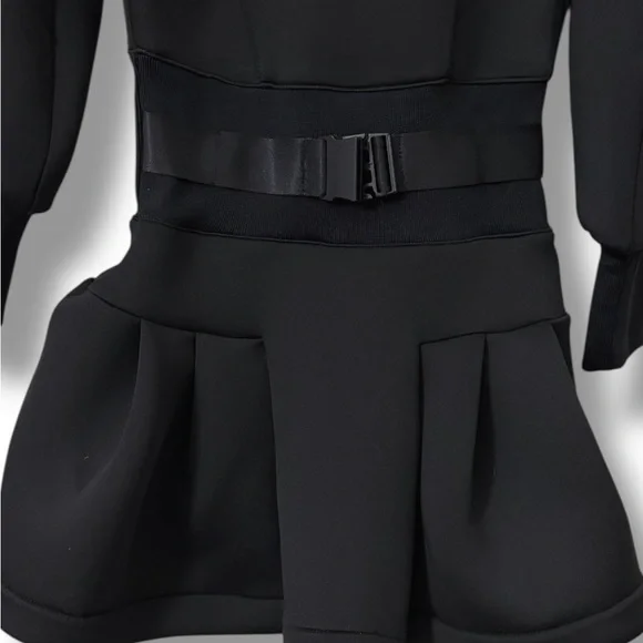 Karl Lagerfeld Kids Black Logo Neoprene Dress Belted Designer Girls Outfit - Picture 3 of 6